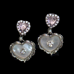 需要白日梦 黄打屁原创设计小众天然贝母甜美仙公主925银耳钉耳夹