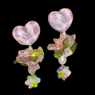 园圃之花 黄打屁原创设计珍珠小众仙甜高级气质百搭珠925耳钉耳夹