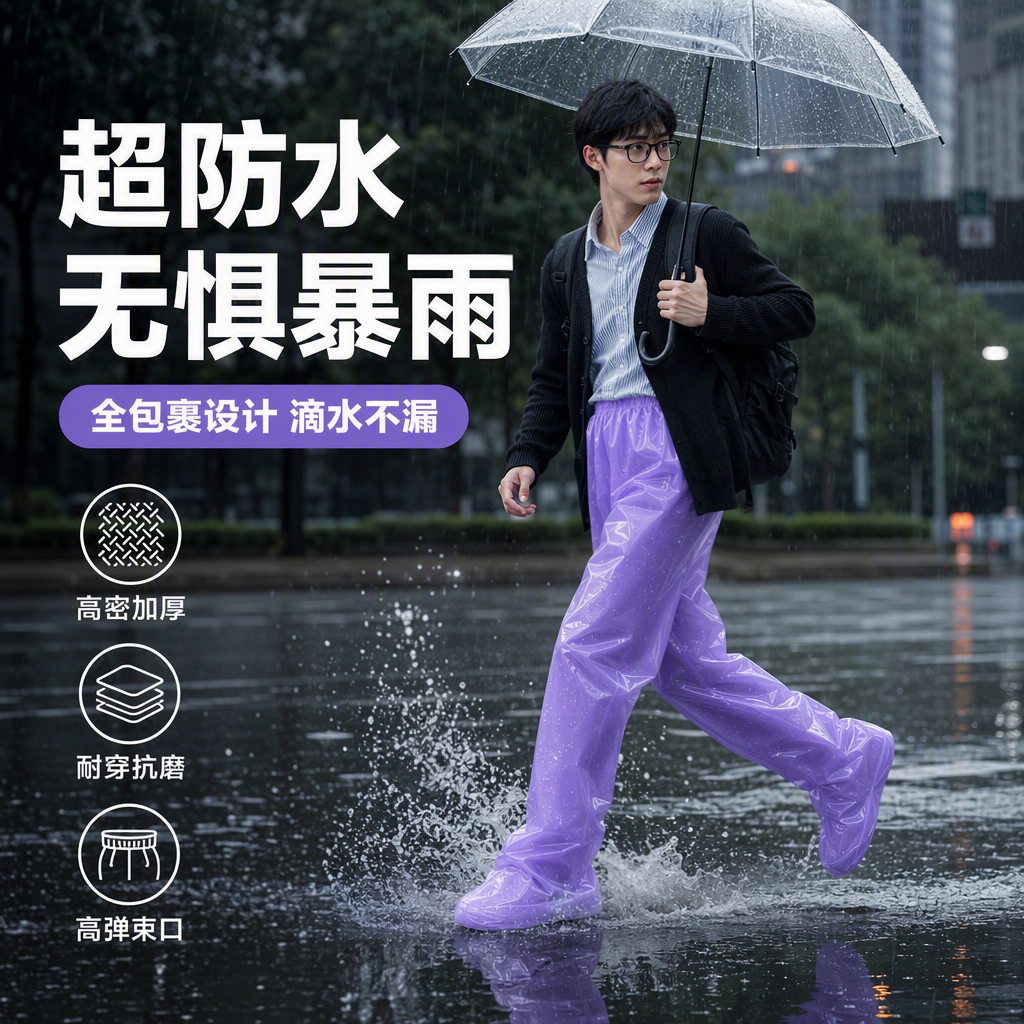 一次性包脚加厚防暴雨男雨裤图片