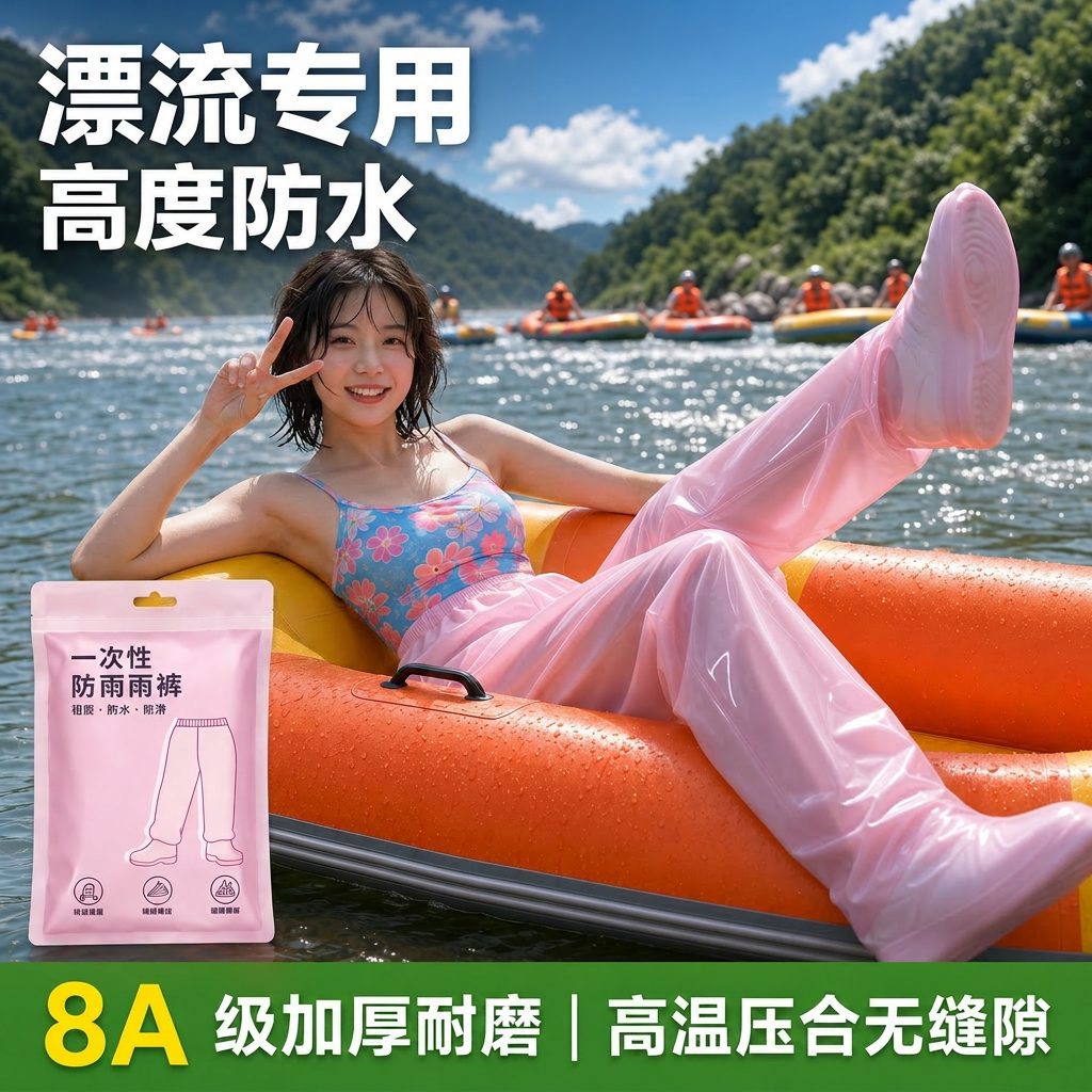 一次性漂流女款包脚防水雨裤图片