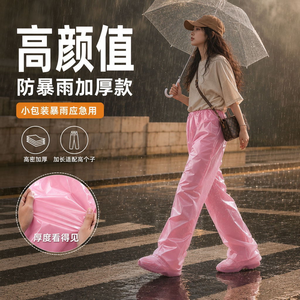 一次性包脚加厚防暴雨女雨裤图片