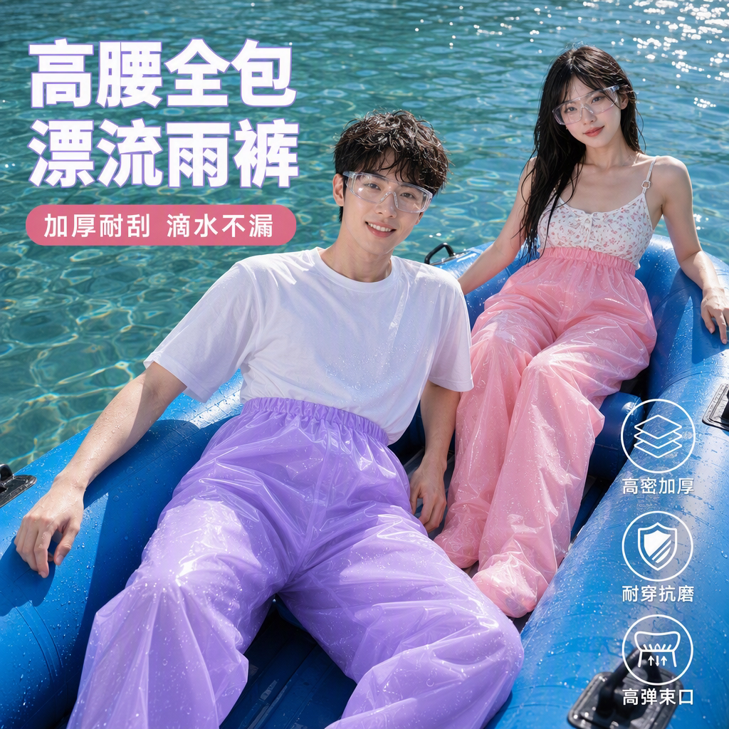 漂流一次性包脚防水加厚雨裤图片