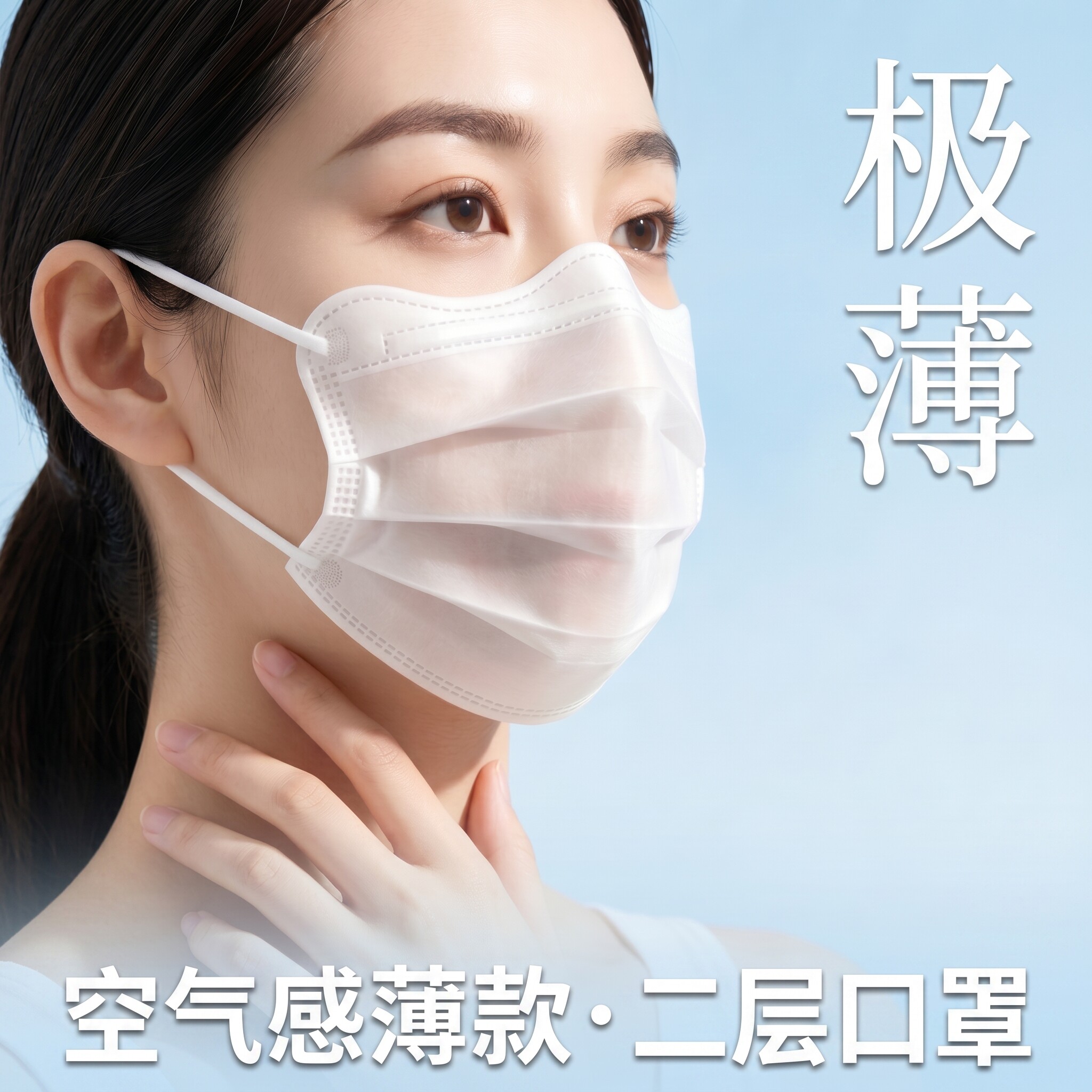 超薄口罩二层极薄2026新款春夏薄款蝶形护眼角显脸小高颜值独立装