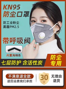 kn95带呼吸阀口罩透气n95防尘工业粉尘工人专用防花粉冬季防雾霾