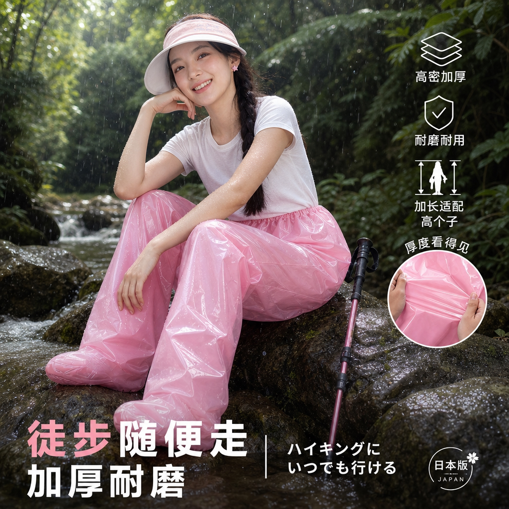 一次性女下半身防暴雨包脚雨裤图片