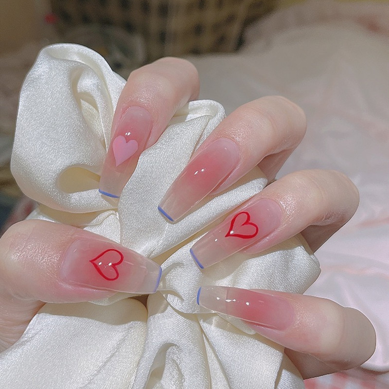 穿戴甲成品小红书同款元气少女腮红指甲粉嫩显白孕妇法式手工美甲