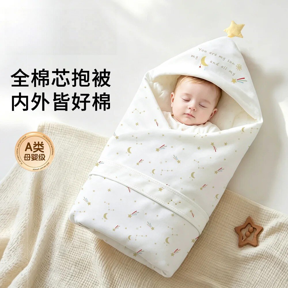 日本进口包被初生婴儿a类纯棉冬加厚新生婴儿用品宝宝外出抱抱被