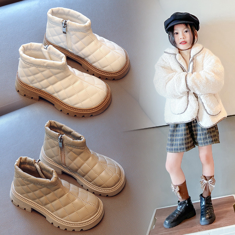 梵勒加绒秋冬小香风儿童短靴