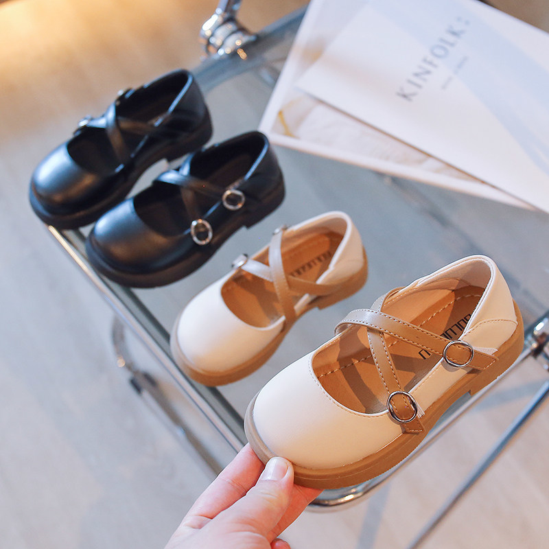 梵勒人造革女童已车缝线公主春秋