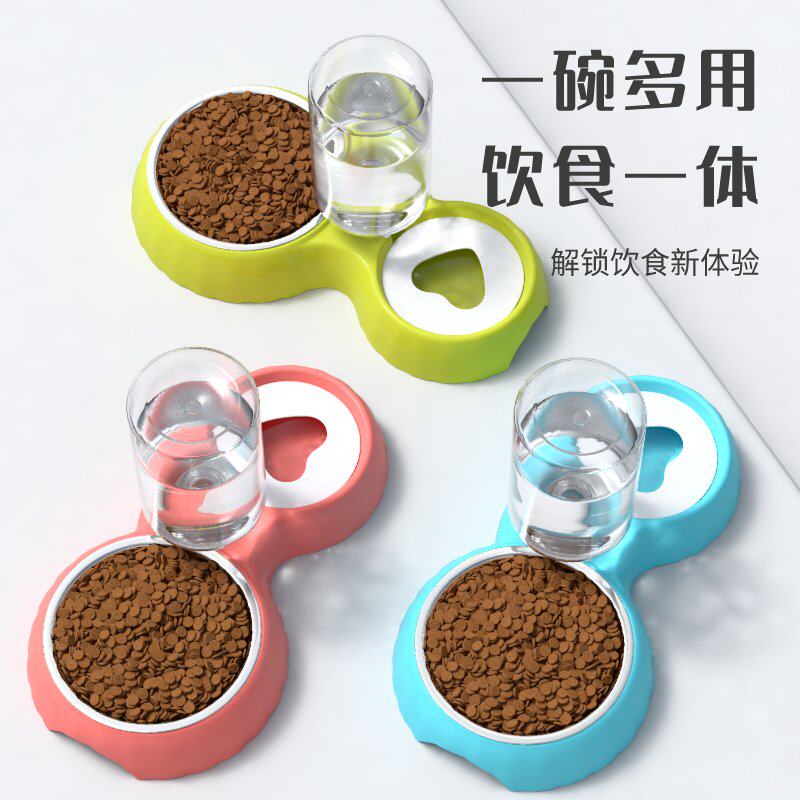 狗碗双碗自动饮水南瓜狗盆猫食盆猫碗猫粮防打翻中小型犬宠物用品