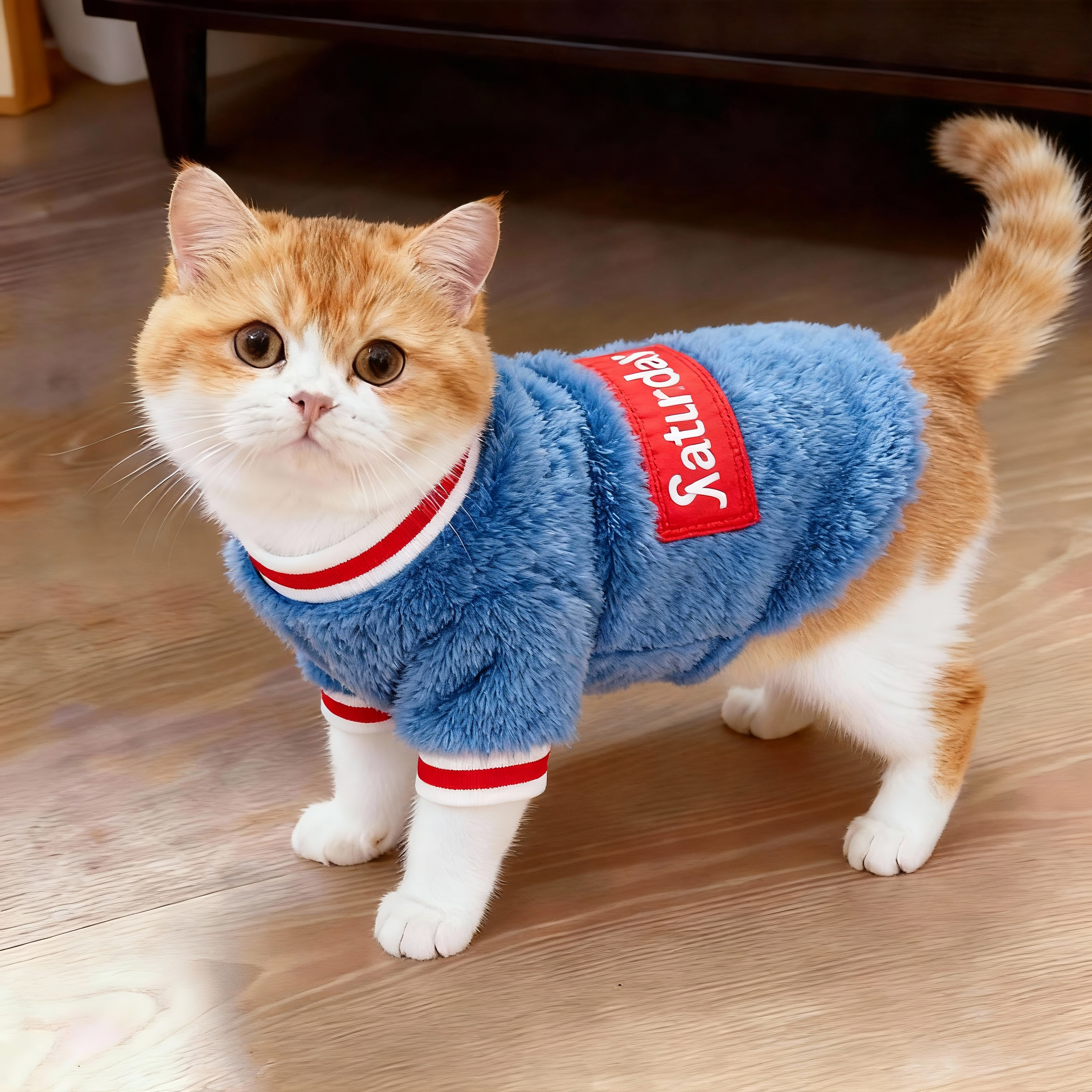 猫咪衣服秋冬保暖潮流小猫卫衣德文英短金渐层狗狗防掉毛幼猫棉衣