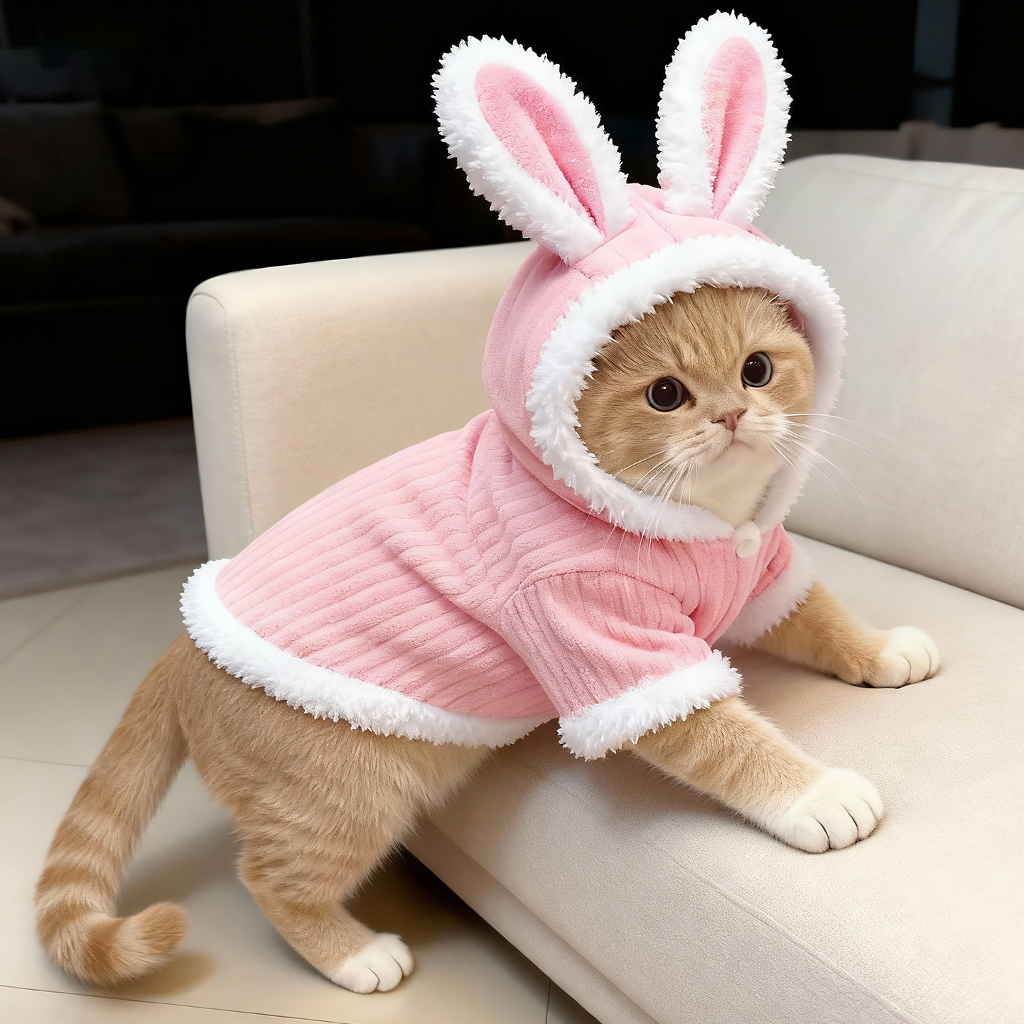 猫咪衣服秋冬乖乖兔棉衣加绒加厚