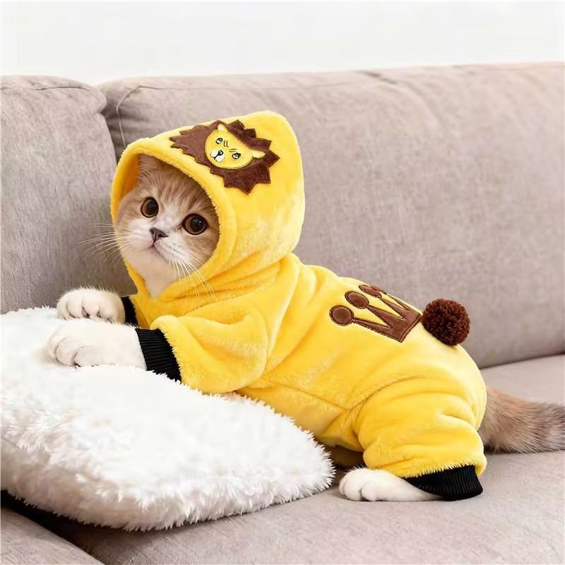 猫咪衣服冬季保暖狮子四脚变身装小猫成猫连帽防寒布偶金渐层服饰,宠物/宠物食品及用品,猫宠物服装/雨衣（新）,淘宝优惠券,粉丝福利购,淘宝优惠卷