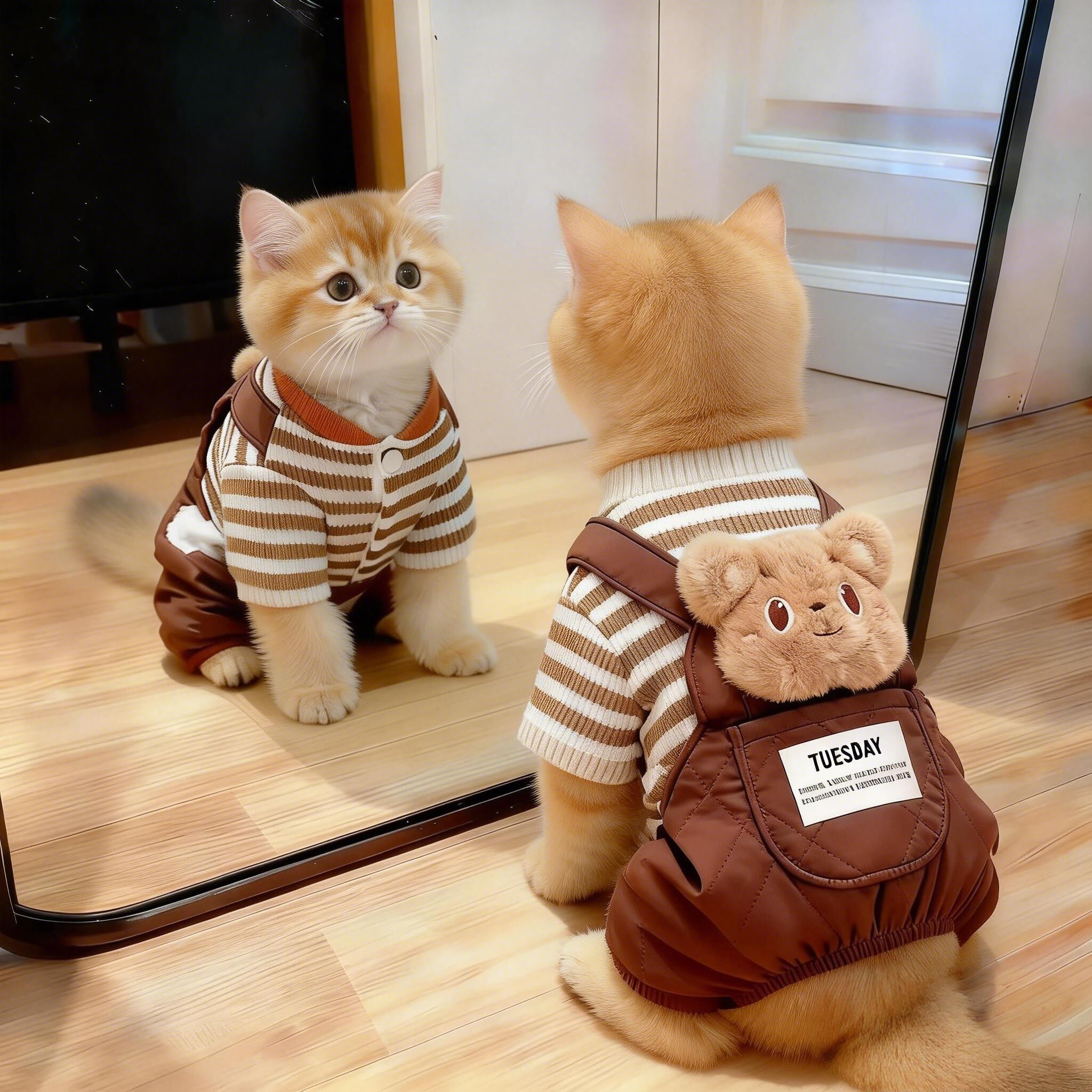 猫咪衣服秋冬防寒玩偶四脚棉衣