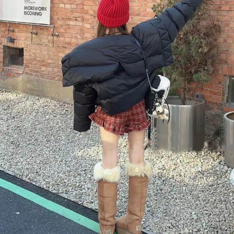 【五折】大翻领轻薄短款羽绒服女冬季新款今年流行超好看黑色外套