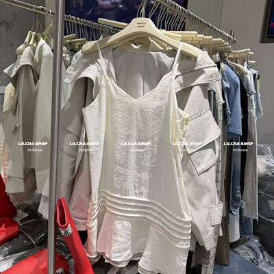 2026夏季白色V领吊带连衣裙女