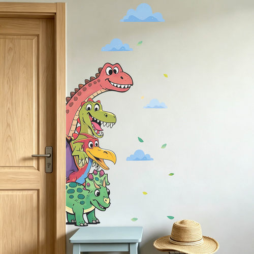 Cute Giant Stack Dinosaur Wall Decals No Damage