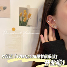 「璀璨小蝴蝶」重磅时髦! 微镶锆石组合耳钉耳骨夹 小野智恩同款