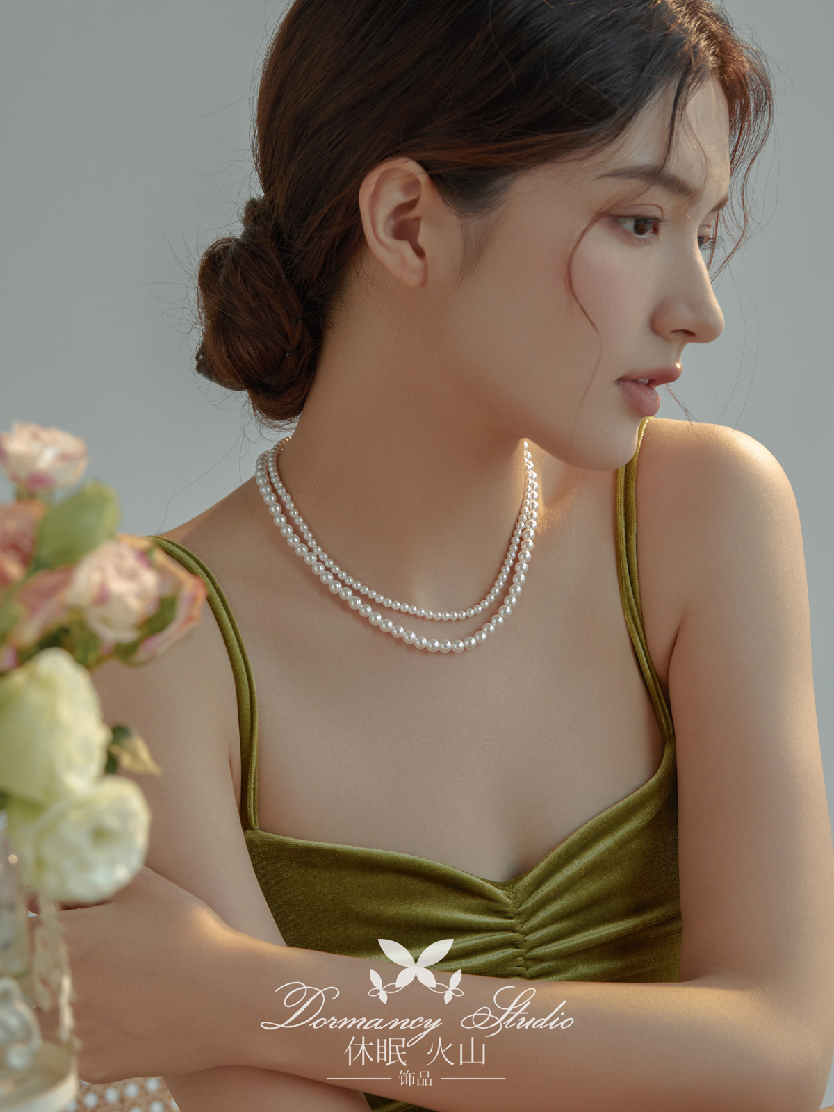 高亮小灯泡施家珍珠假两条项链