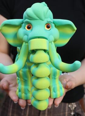 3D打印仿真可动猛犸大象摆件