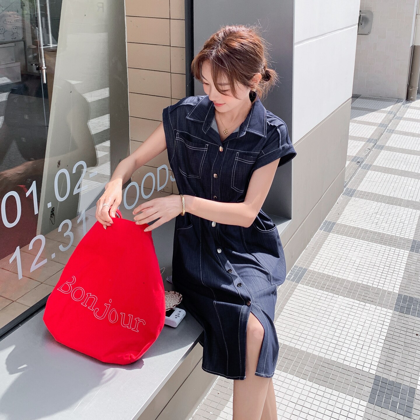 夏季新款现货天丝仿牛仔衬衫连衣裙1532637P145K198,女装连衣裙,浙宝153