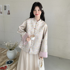 新款现货加色 数据好 蝴蝶提花新中式外套153 2452P140K198图片