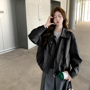 2026新款 现货 韩版宽松皮衣外套153 5221P160K258，女装皮衣，浙宝153