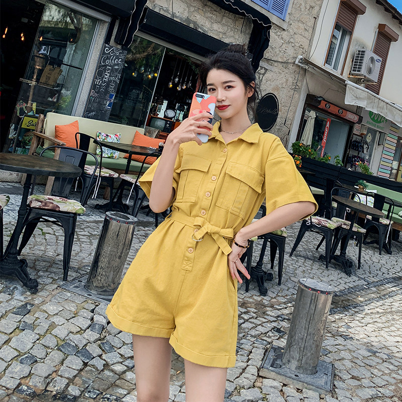 现货主推2026夏新款黄色工装时尚连体衣裤B1531638P95158，女装连体裤，浙宝153