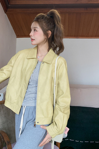 春季新款现货 数据好 机车风复古皮衣外套153 2610P130K198图片
