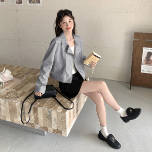 春季新款现货  机车风正肩高级感皮衣外套153 2606P145K198图片