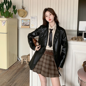 现货 新款 学院机车风pu皮皮衣外套 900P130控198图片
