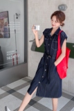 夏季新款现货天丝仿牛仔衬衫连衣裙1532637P145K198，女装连衣裙，浙宝153