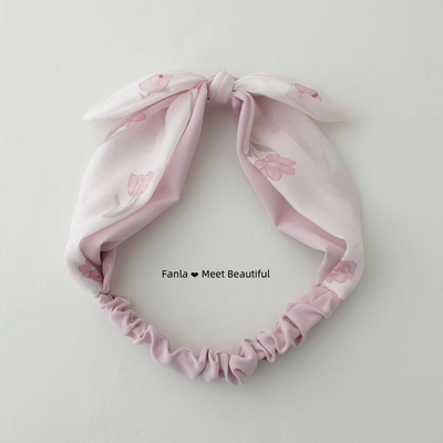 范拉手作2026春夏新款气质甜美粉色碎花蝴蝶结发带森系超仙发箍