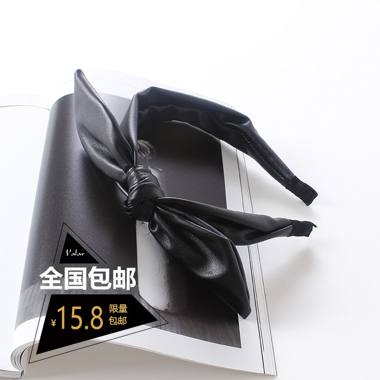 the republic of korea PU cortex Big bow Broadside Card issuance Korean Edition Rabbit Ears Hair hoop Head hoopin the Accessories/Fashion Jewelry, Hair Accessories  category - from Buy2taobao.com to provide professional Taobao agent buy service