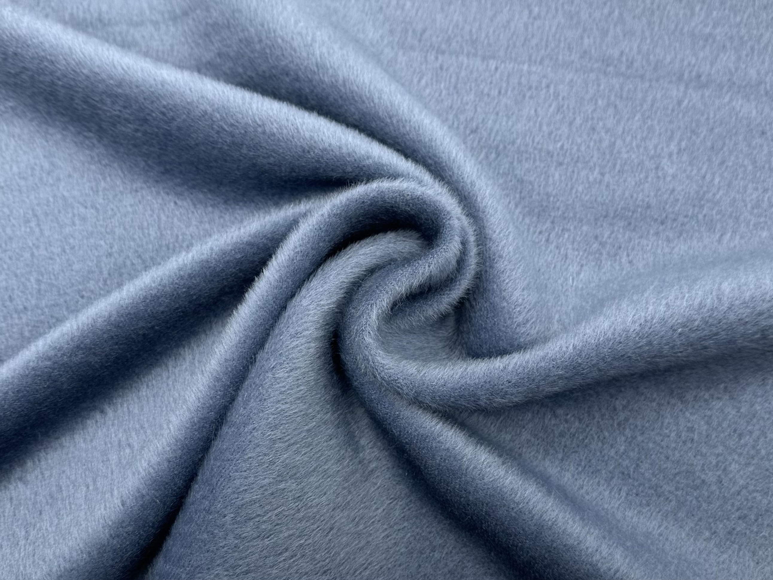 澳洲进口 海岛蓝色苏利长毛羊驼绒羊毛羊绒布料服装大衣风衣面料