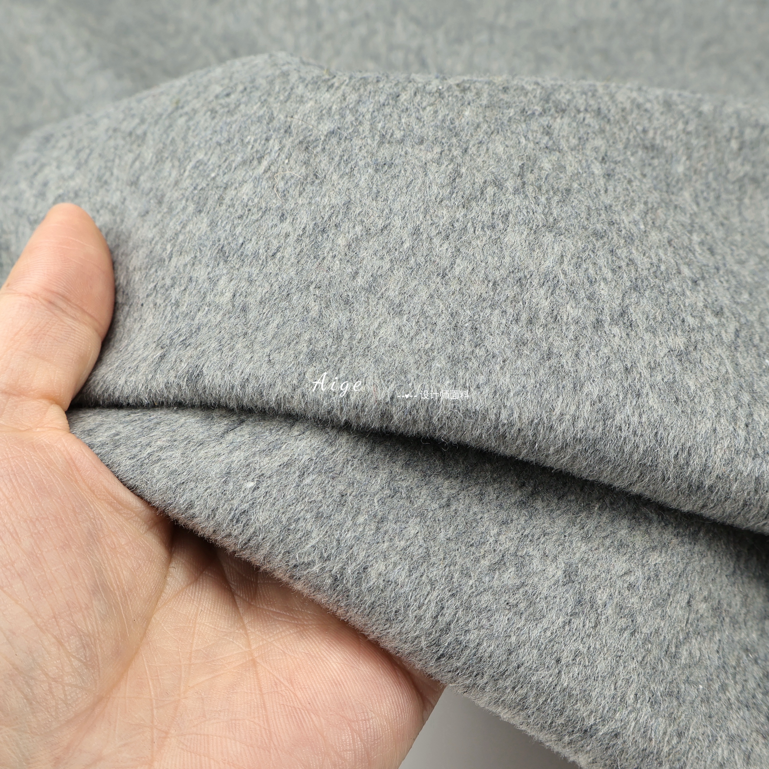 高性价比 灰色纯色50%羊毛毛呢毛料面料秋冬大衣外套西装半裙布料