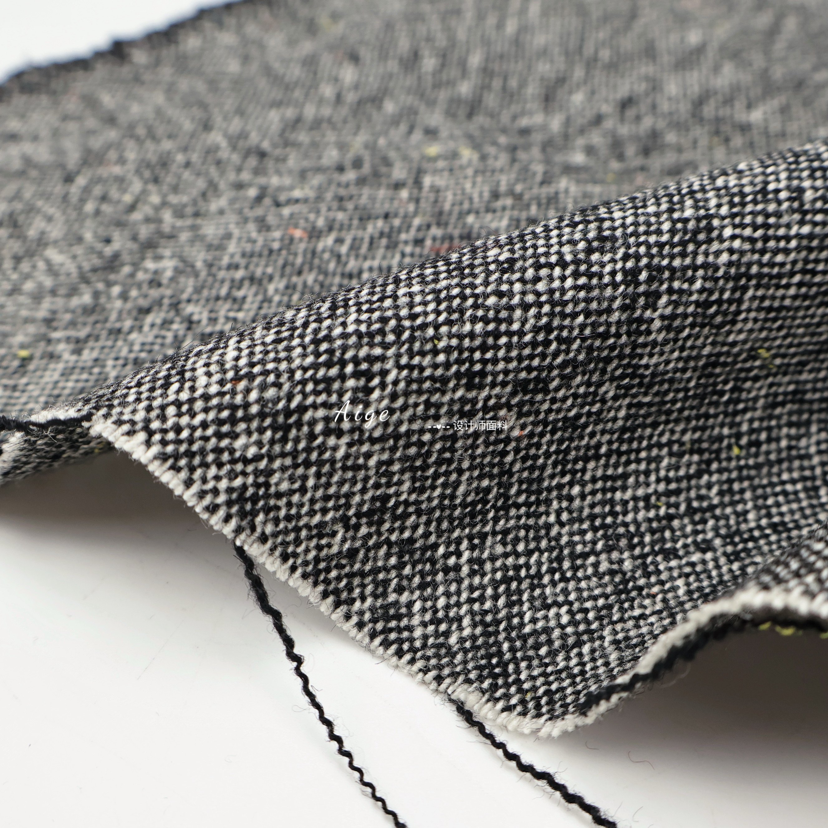 进口100%羊毛 黑色彩点岗花呢羊毛毛呢毛料面料西装套装裤子布料,居家布艺,海绵垫/布料/面料/手工diy,淘宝优惠券,粉丝福利购,淘宝优惠卷