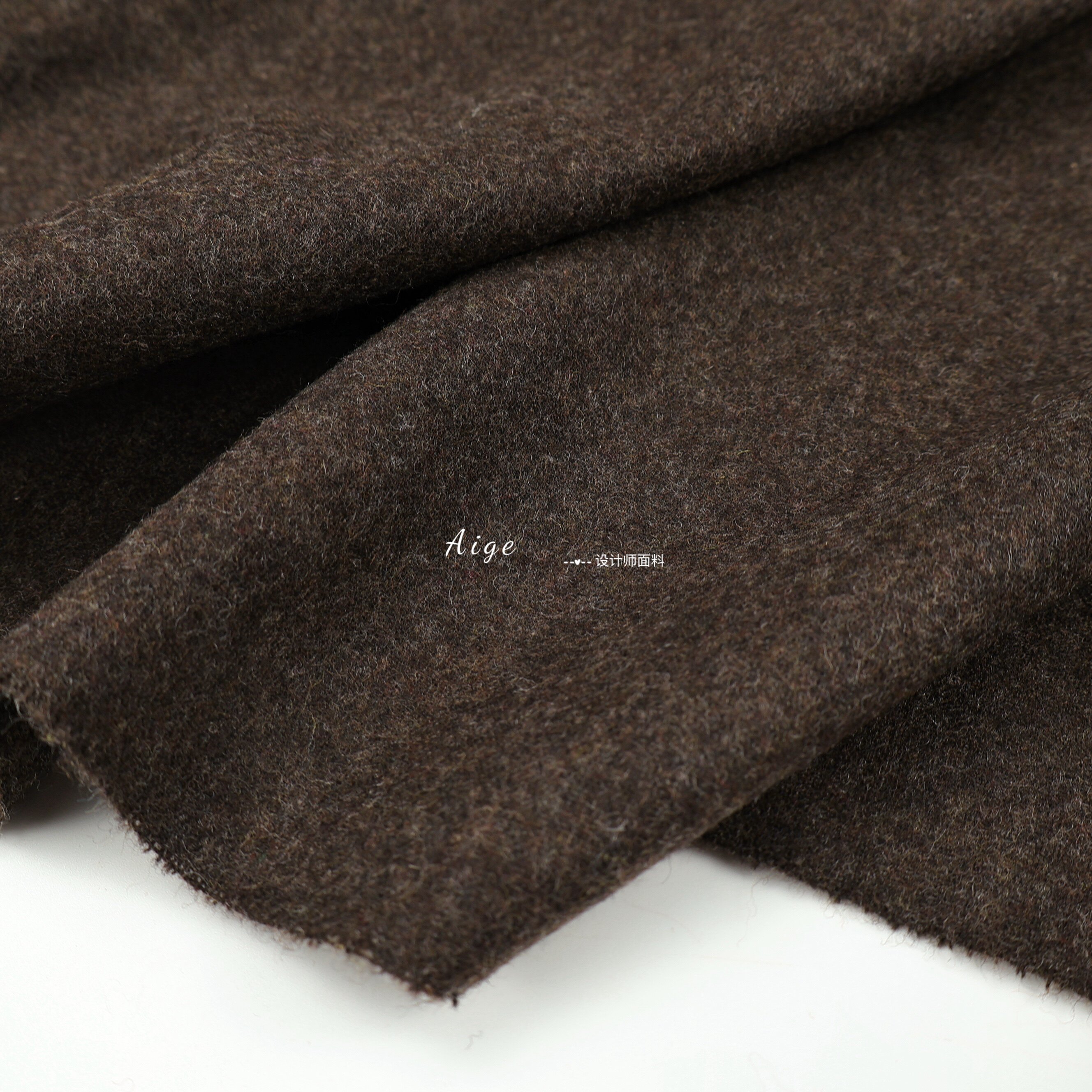进口限量 深棕色复古杂色90%羊毛毛呢毛料面料西装套装裤子裙布料