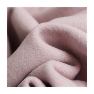 七彩之韵灰粉加厚双面双色针织羊毛呢布料秋冬女外套大衣服装面料