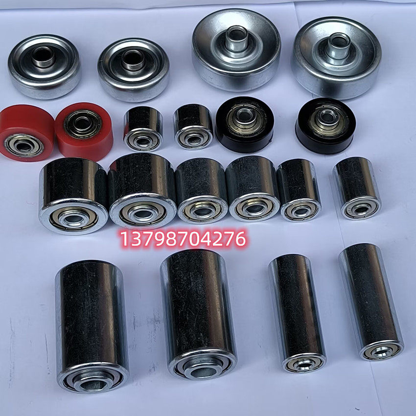 直销加硬重型金属镀锌动滑轮钢板流利条滑道轮不锈钢轮轴承滚轮子