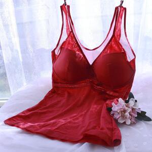 背心塑身美体内衣大码胖mm200斤国风打底一体式免穿文胸薄款上衣