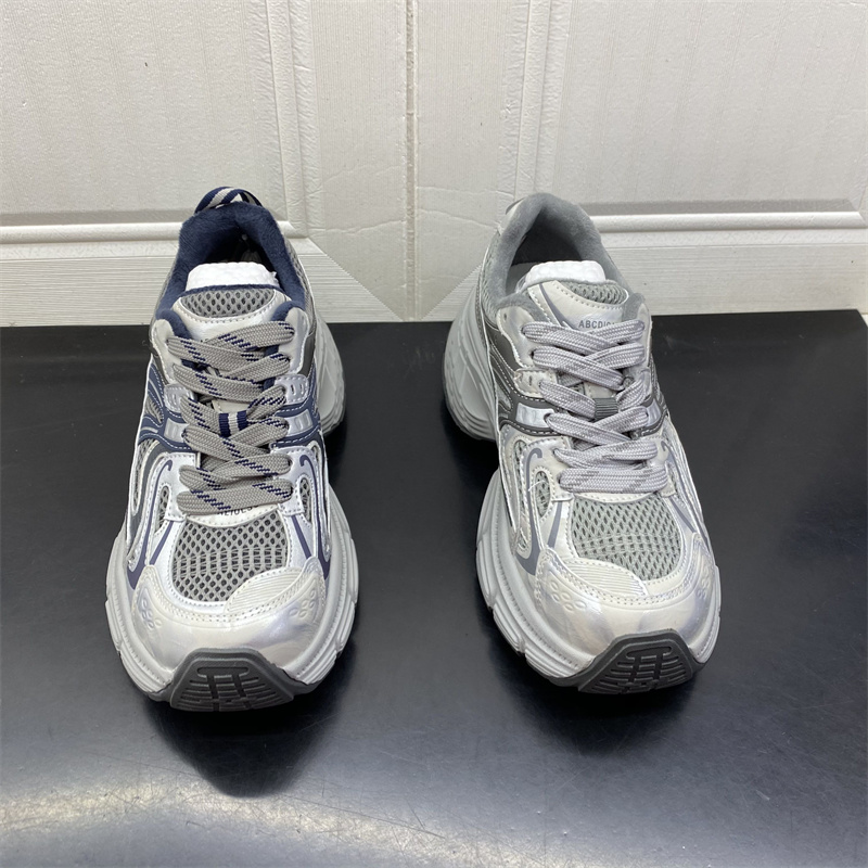 2025年冬季新款厚底增高老爹鞋女绒里系带运动鞋百搭休闲拼色潮鞋