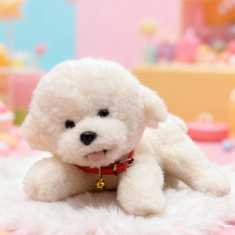 呆萌白色比熊犬玩偶可爱毛绒玩具小狗泰迪公仔布娃娃男女生日礼物