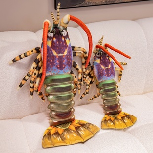 仿真澳洲大龙虾玩偶毛绒玩具海洋生物波龙虾公仔抱枕整蛊生日礼物