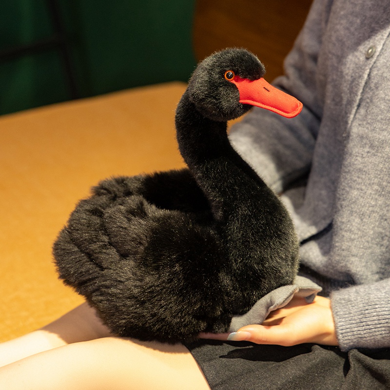 仿真白天鹅公仔毛绒玩具黑天鹅玩偶儿童安抚布娃娃生日礼物男女孩