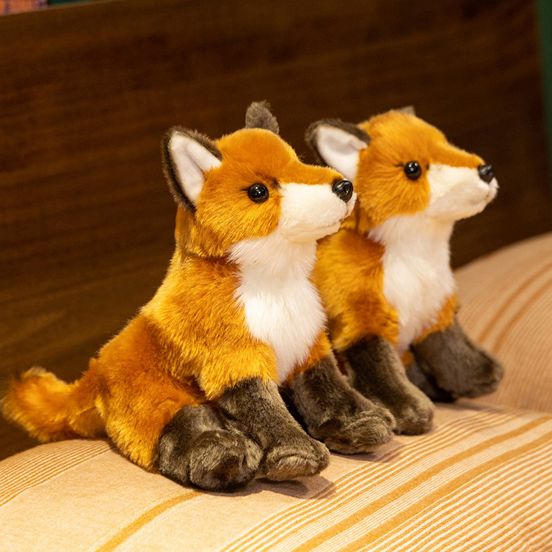 仿真坐姿狐狸公仔火狐毛绒玩具红狐玩偶赤狐布娃娃男女孩生日礼物