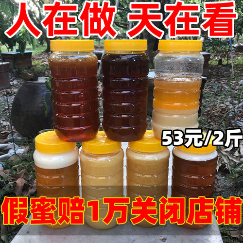 2斤蜂蜜纯正天然农家自产野生百花蜜龙眼荔枝结晶土蜂鸭脚木冬蜜