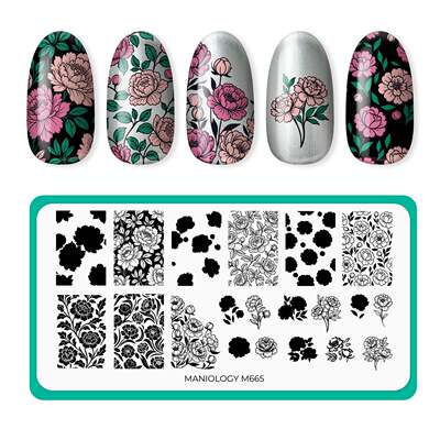 Maniology曼妮芝美甲印花板M665-牡丹花瓣