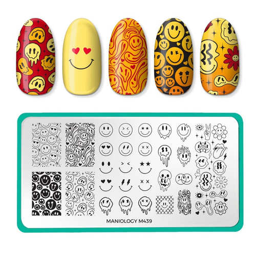 Maniology曼妮芝美甲印花板M439开心笑脸表情包