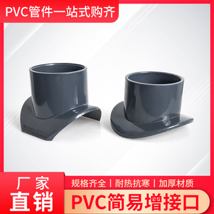 PVC水管贴片增接口配件3寸4寸变径快接卡口三通开口三通接头胶粘